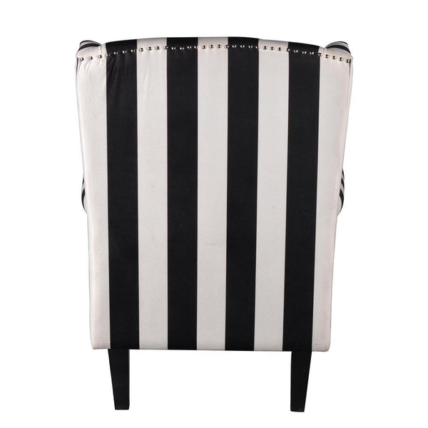 A&B Home Black and White Stripe Oversized Arm Chair-2