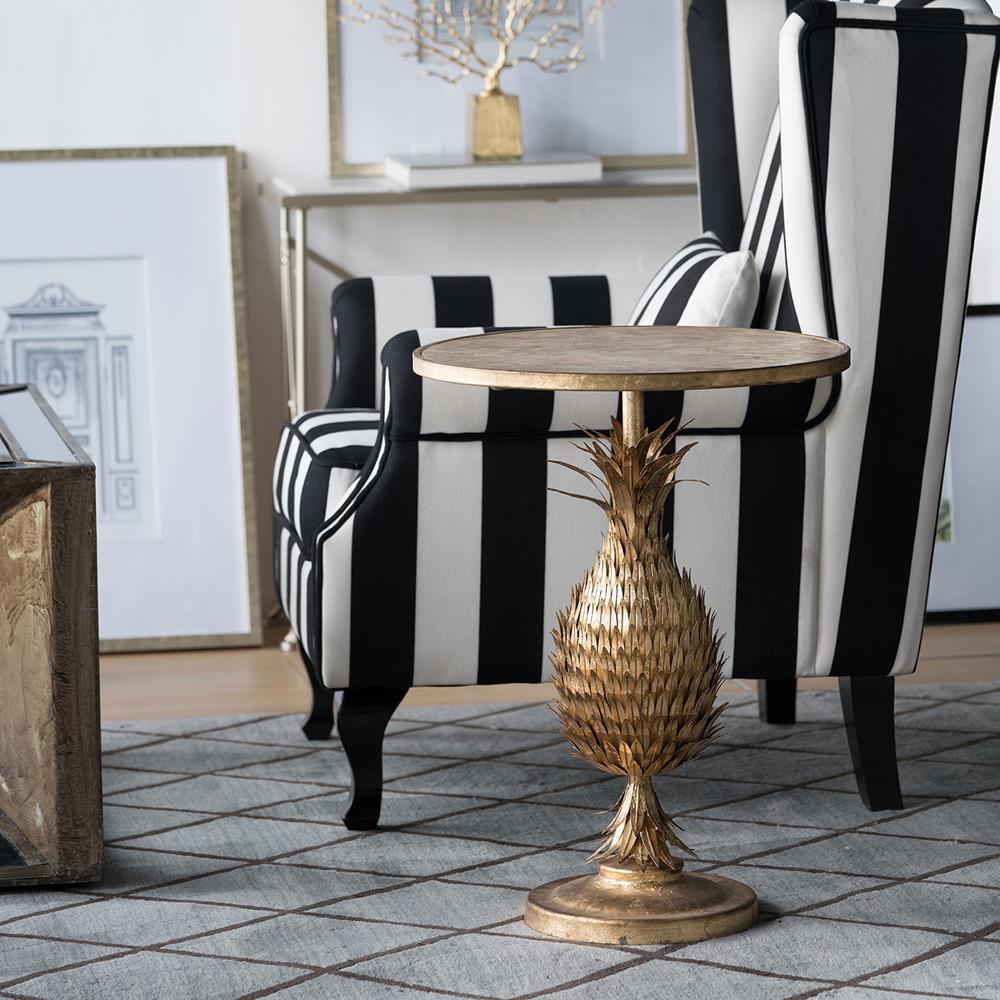 A&B Home Black and White Stripe Oversized Arm Chair-3