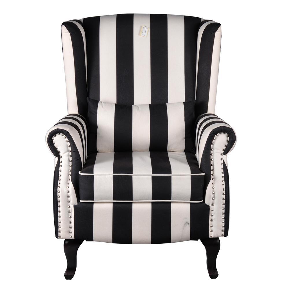 A&B Home Black and White Stripe Oversized Arm Chair