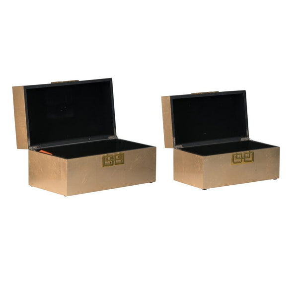 A&B Home Two Blue/Gold Decorative Boxes | Modishstore | 44574-BLUE-DS -8