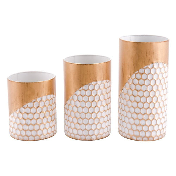 Zuo Honeycomb Candle Holders Gold - Set Of 3-3