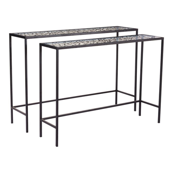 Zuo Web Console Tables Black - Set Of 2 | Console Tables | Modishstore