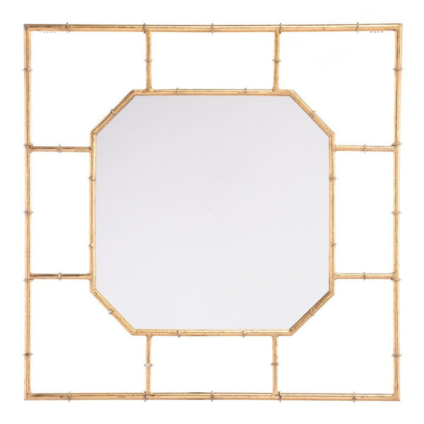Zuo Bamboo Square Mirror Gold | Mirrors | Modishstore
