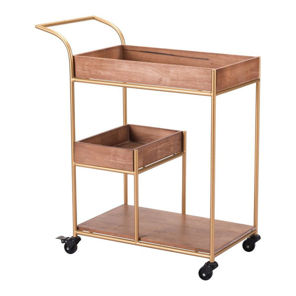 Zuo Bar Cart With Tray Brown-7