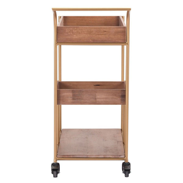 Zuo Bar Cart With Tray Brown-10
