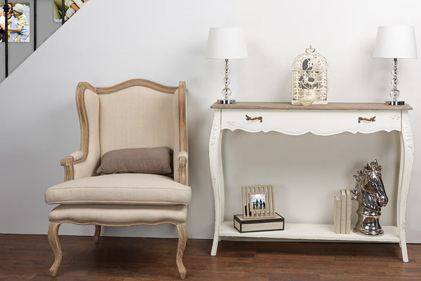 Baxton Studio Bourbonnais Wood Traditional French Console Table | Modishstore | Console Tables