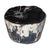 Petrified Wood Accent Stool- Black/Ivory/Brown by Aire Furniture