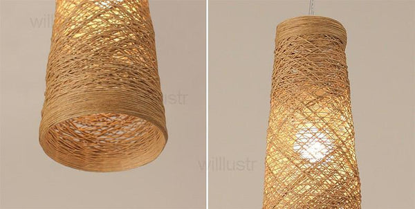 Natural Wicker Hanging Pendant Lamp-6