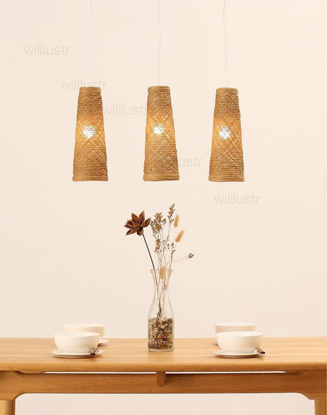 Natural Wicker Hanging Pendant Lamp-7