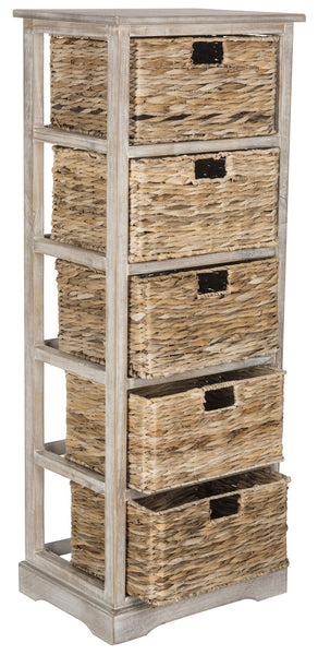 Safavieh Vedette 5 Wicker Basket Storage Tower | Cabinets |  Modishstore  - 19