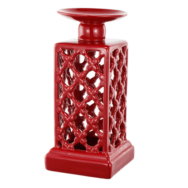 A&B Home Red Candle Holder- Set Of 2