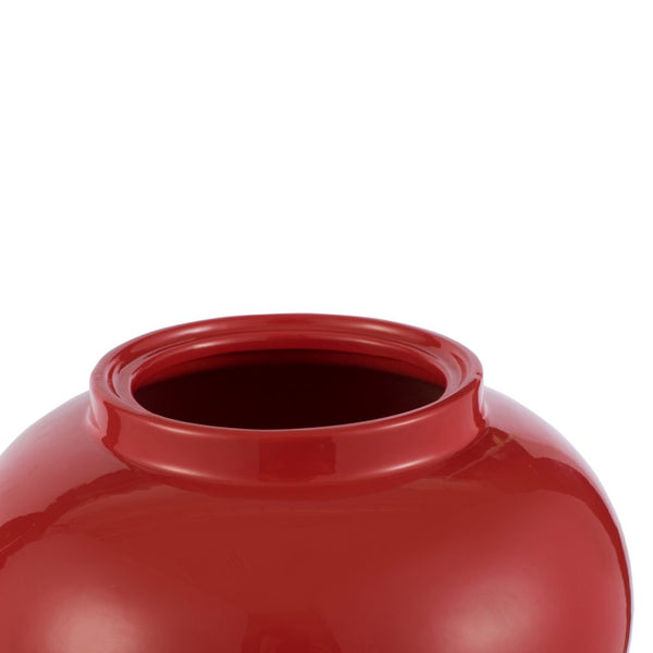 A&B Home Red Ceramic Jar
