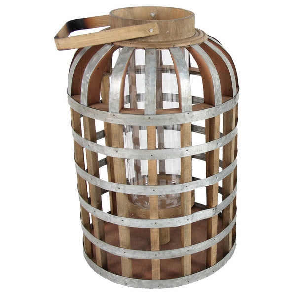 A&B Home Wood/Metal Lantern - Set Of 2