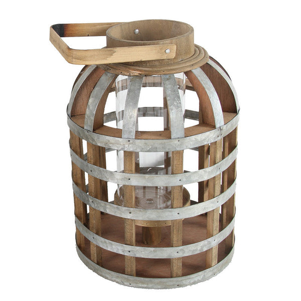 A&B Home Wood/Metal Lantern - Set Of 2