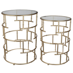 A&B Home Halycon Glass Side Tables - Set Of 2