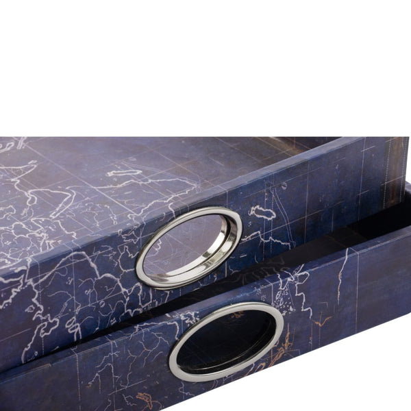 A&B Home Blue Decorative Trays