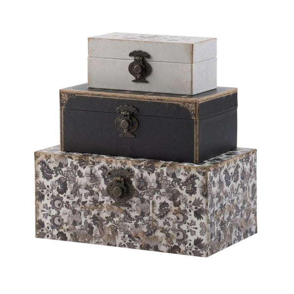 A&B Home S/3 Decorative Box with Black and White
