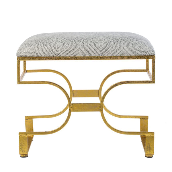A&B Home Gold Iron Upholstered Bench