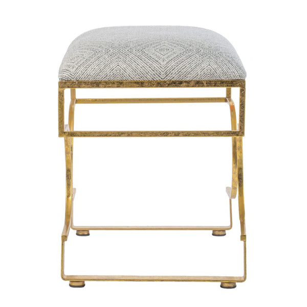 A&B Home Gold Iron Upholstered Bench