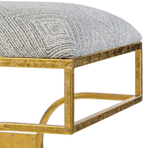 A&B Home Gold Iron Upholstered Bench