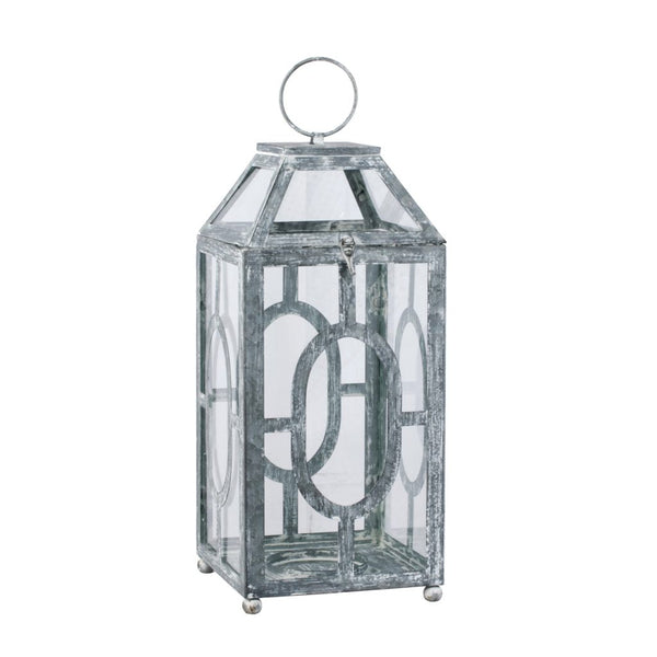 A&B Home Distressed Silver Finish Lantern