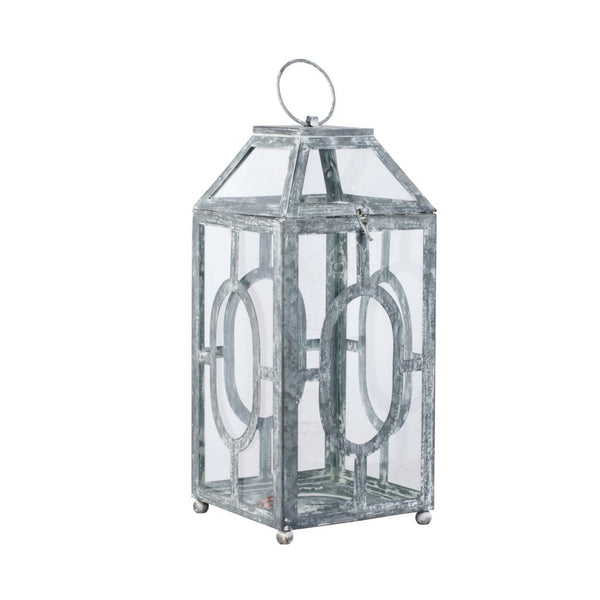 A&B Home Distressed Silver Finish Lantern
