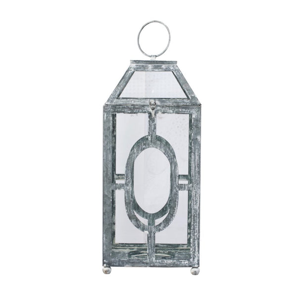 A&B Home Distressed Silver Finish Lantern