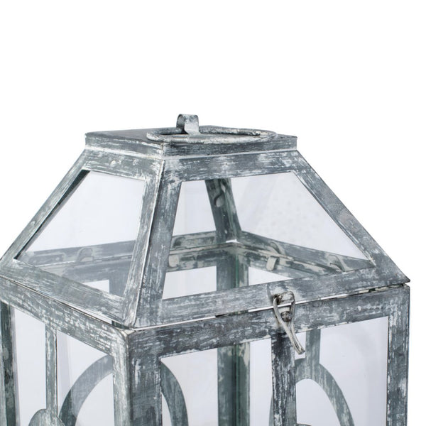 A&B Home Distressed Silver Finish Lantern