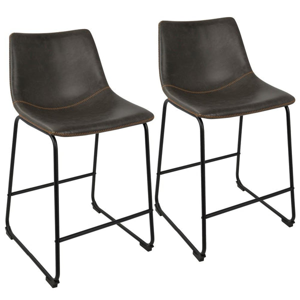 LumiSource Duke Counter Stool - Set of 2-2
