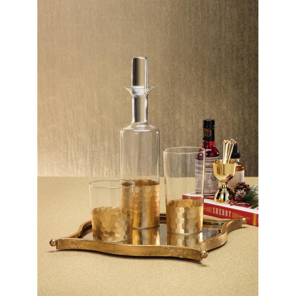 Zodax Vitorrio Gold Glass Tumbler - Set of 6 | Drinkware | Modishstore