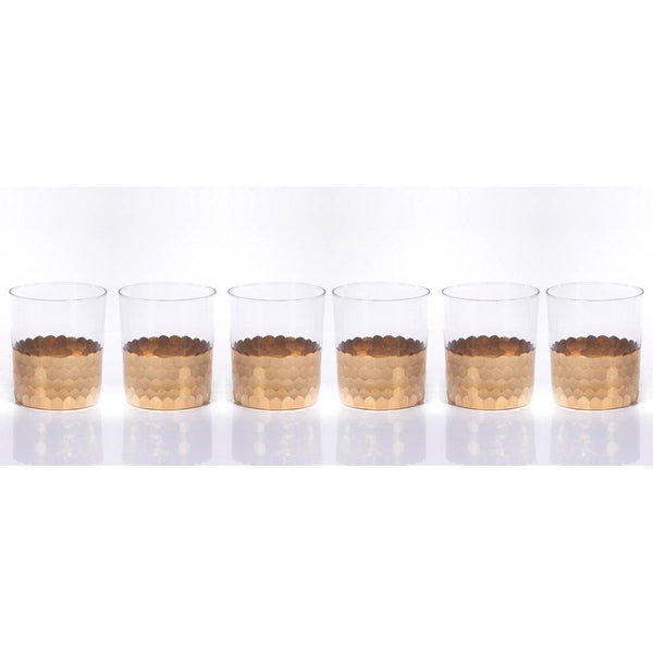 Zodax Vitorrio Gold Glass Tumbler - Set of 6 | Drinkware | Modishstore-2