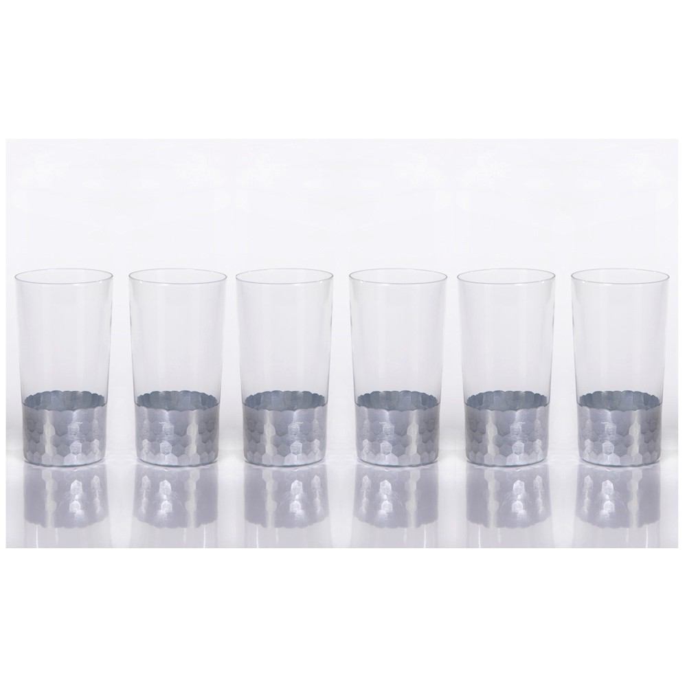 Zodax Vitorrio Silver Highball Glass - Set of 6 | Drinkware | Modishstore-2