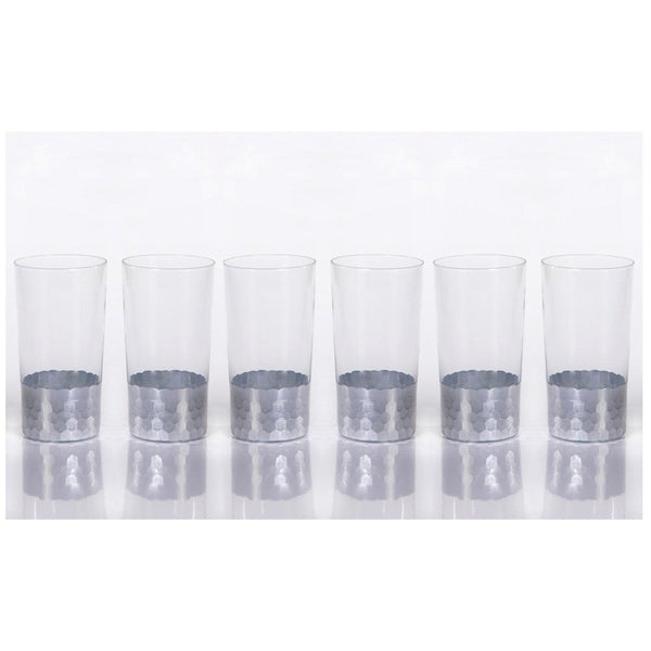 Zodax Vitorrio Silver Highball Glass - Set of 6 | Drinkware | Modishstore-2