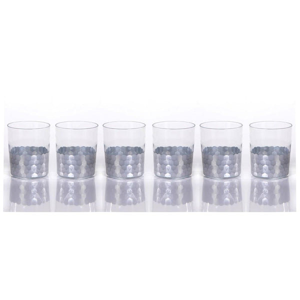 Zodax Vitorrio Silver Glass Tumbler - Set of 6 | Drinkware | Modishstore-2