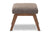 baxton studio aberdeen mid century modern walnut wood finishing and gravel fabric upholstered ottoman | Modish Furniture Store-7