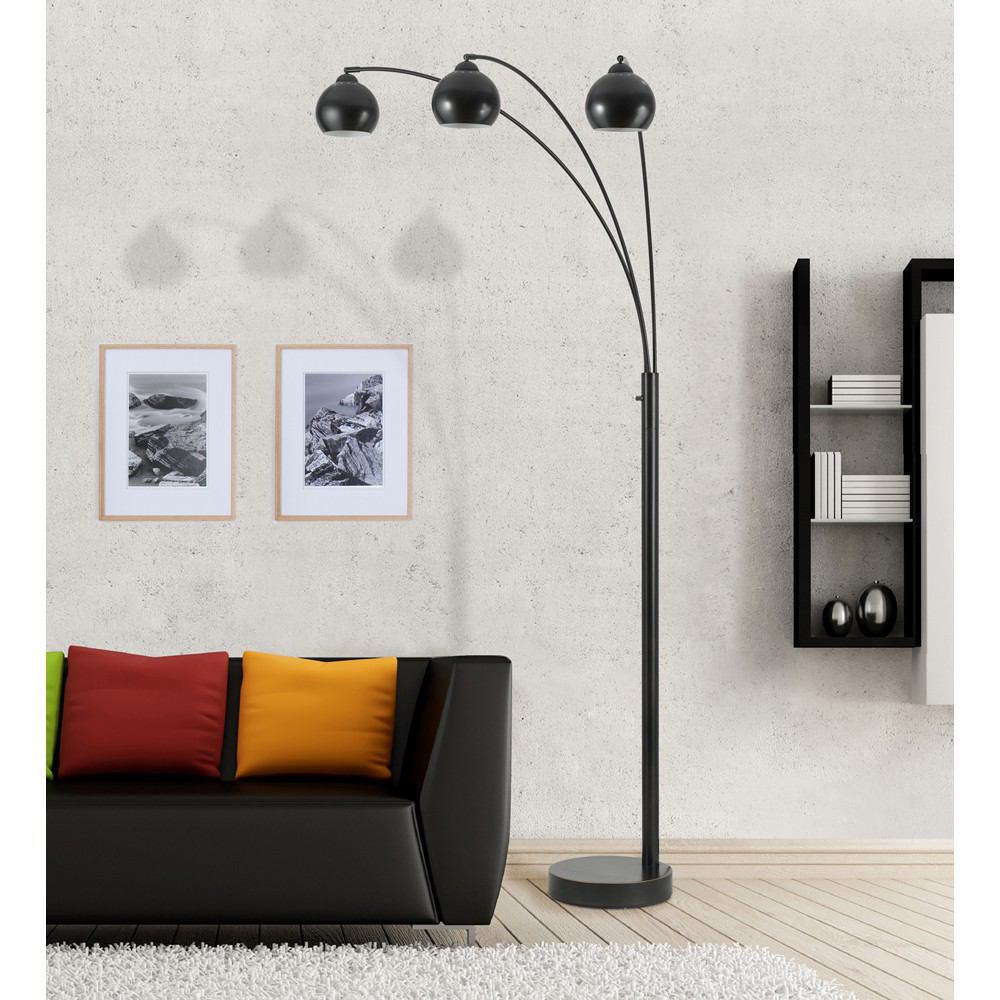 Cal Lighting BO-2030-3L-DB 60Wx3 Metal Arc Floor Lamp | Modishstore | Floor Lamps