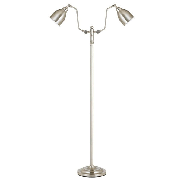 Cal Lighting BO-2032FL-2L-BS Dual Light Pharmacy Floor Lamp | Modishstore | Floor Lamps