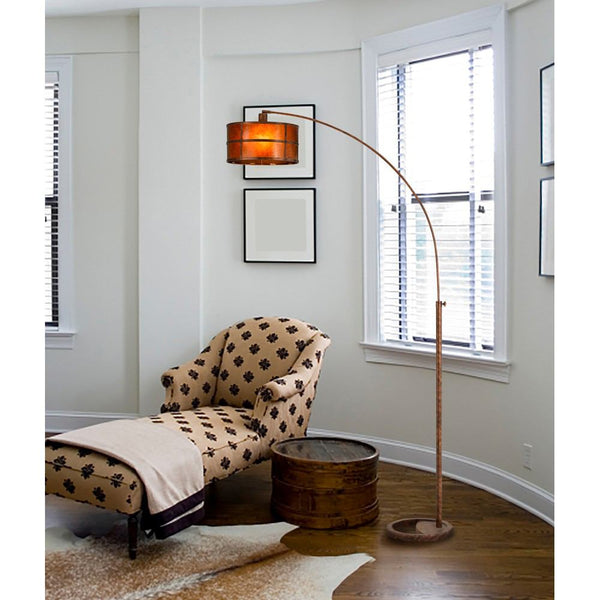 Cal Lighting BO-2036-1L Metal Mica Single Arm Heavy Duty Arc Floor Lamp | Modishstore | Floor Lamps