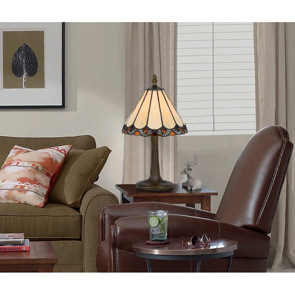 Cal Lighting BO-2382AC 40W Tiffany Ac Lamp | Modishstore | Table Lamps