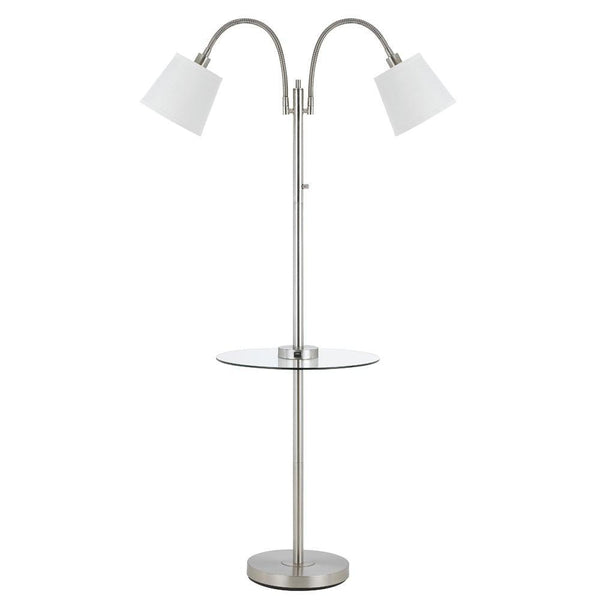 Cal Lighting BO-2444GT-BS 3 Way Gail Metal Double Gooseneck Floor Lamp-2