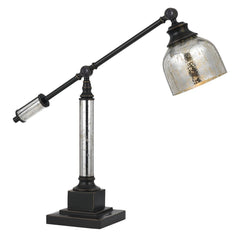 Cal Lighting BO-2602TB 60W Metal Desk Lamp With Glass Shade