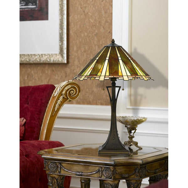 Cal Lighting BO-2645TB 60W X 2 Tiffany Table Lamp | Modishstore | Table Lamps