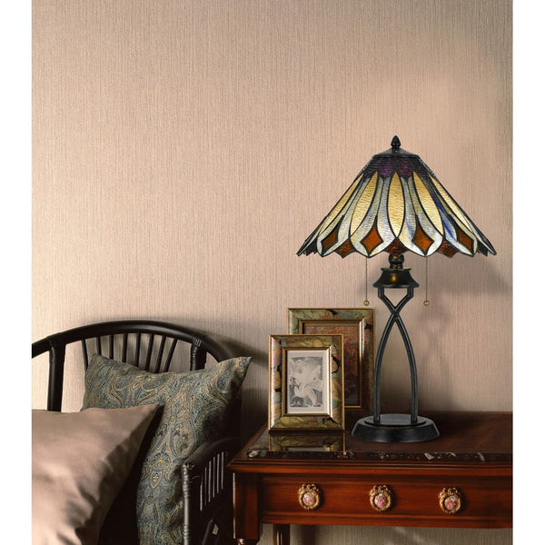 Cal Lighting BO-2648TB 60W X 2 Tiffany Table Lamp | Modishstore | Table Lamps