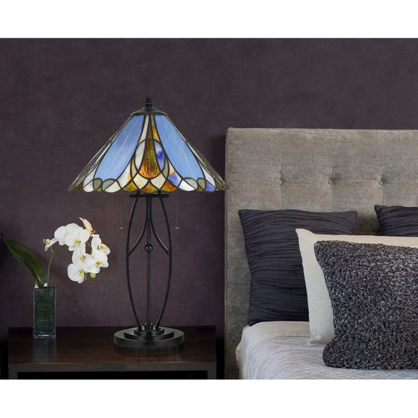 Cal Lighting BO-2672TB 60W X 2 Tiffany Table Lamp | Modishstore | Table Lamps