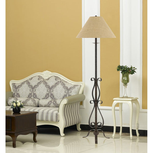 Cal Lighting BO-2703FL 150W 3 Way Ekalaka Wrough Iron Floor Lamp | Modishstore | Floor Lamps