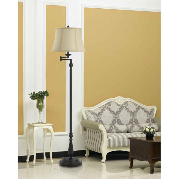 Cal Lighting BO-2716SWFL-DB Barnwell Metal/Resin Swing Arm Floor Lamp | Modishstore | Floor Lamps