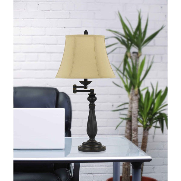 Cal Lighting BO-2716SWTB-DB Barnwell Metal/Resin Swing Arm Table Lamp | Modishstore | Table Lamps