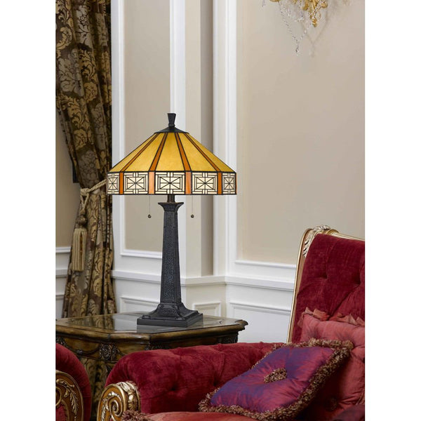 Cal Lighting BO-2718TB 60W X 2 Tiffany Table Lamp | Modishstore | Table Lamps