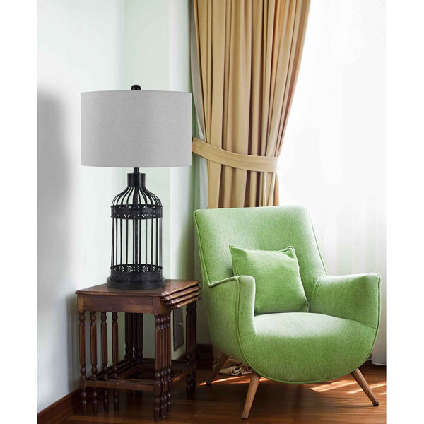 Cal Lighting BO-2723TB 150W 3 Way Birdcage Metal Table Lamp | Modishstore | Table Lamps