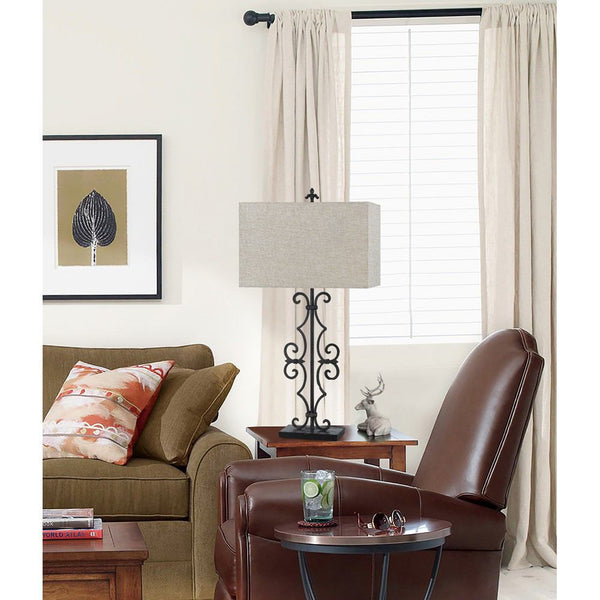 Cal Lighting BO-2745TB 3 Way Soria Cast Iron Table Lamp | Modishstore | Table Lamps